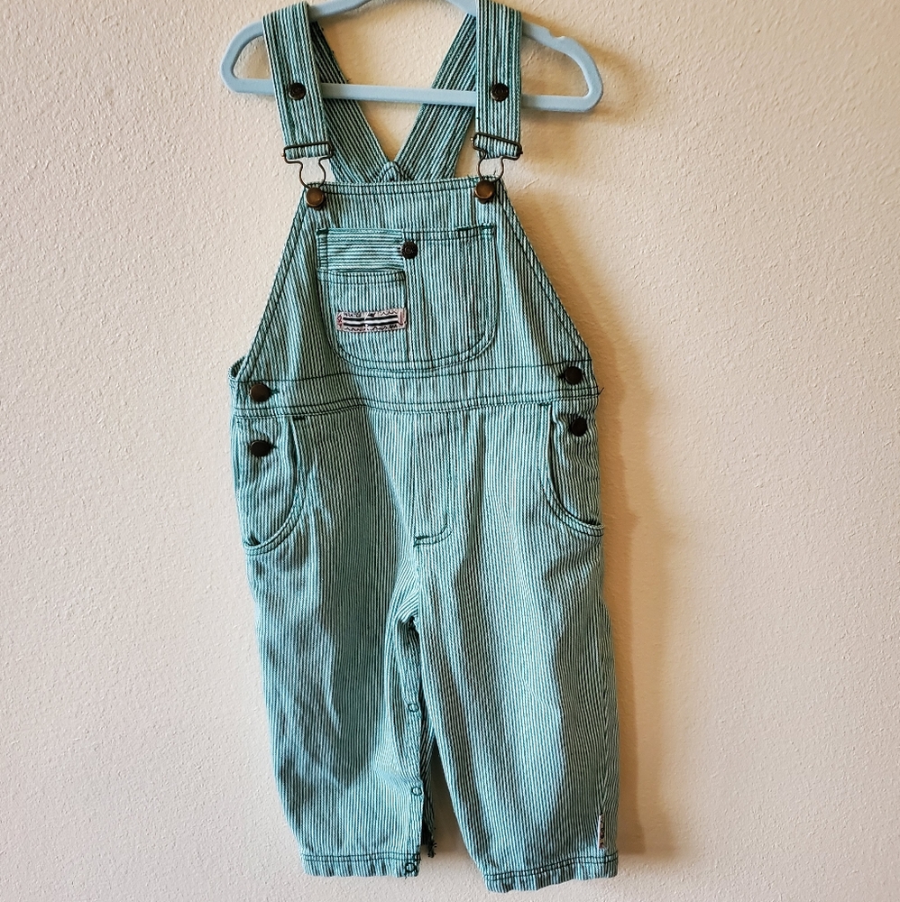 Gymboree 18-24month Green and White Overalls